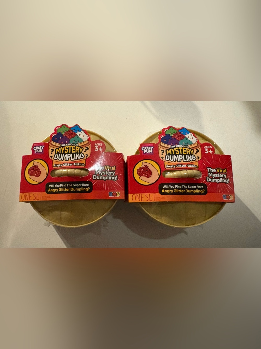 🔥 Crazy Fun Mystery Dumpling Angry Glitter Edition Squishy 2-Pack NEW slow rise